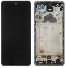 Pantalla completa con marco para Samsung Galaxy A72 A725F violeta original