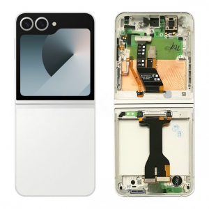 Pantalla completa con marco para Samsung Galaxy Z Flip 6 5G F741 blanca original