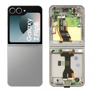 Pantalla completa con marco para Samsung Galaxy Z Flip 6 5G F741 plata/Gris original