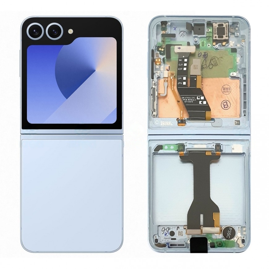 Pantalla completa con marco para Samsung Galaxy Z Flip 6 5G F741 azul original