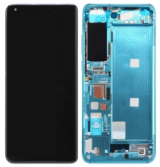 Pantalla completa con marco para Xiaomi Mi 10 5G verde/coral green original nueva(Versión Huaxing con letra C en flex)