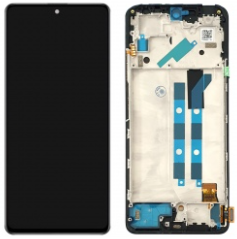 Pantalla completa con marco para Xiaomi Redmi Note 11 Pro 4G 2201116TG/5G Global 21091116I 2201116SG/Poco X4 Pro 5G negra OLED