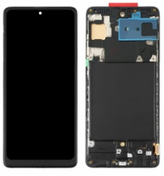 Pantalla completa con marco para Samsung Galaxy A71 A715 negra TFT