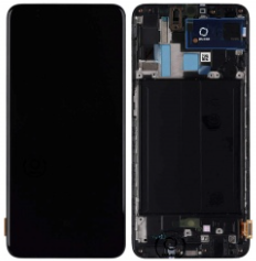Pantalla completa con marco para Samsung Galaxy A70 A705 negra original(Assembled)