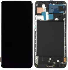 Pantalla completa con marco para Samsung Galaxy A70 A705 negra TFT