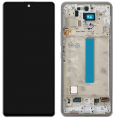 Pantalla completa con marco para Samsung Galaxy A53 5G A536 plata OLED