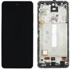 Pantalla completa con marco para Samsung Galaxy A52 A525/A52 5G A526/A52S A528 plata OLED