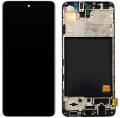 Pantalla completa con marco para Samsung Galaxy A51 SM-A515 negra original(Assembled)