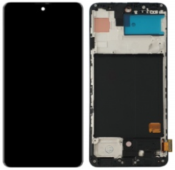 Pantalla completa con marco para Samsung Galaxy A51 SM-A515 negra OLED