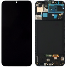 Pantalla completa con marco para Samsung Galaxy A50S A507 negra original EU