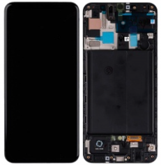 Pantalla completa con marco para Samsung Galaxy A50 A505 negra original