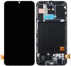 Pantalla completa con marco para Samsung Galaxy A40 A405 negra original(Assembled)