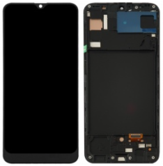 Pantalla completa con marco para Samsung Galaxy A30S A307F negra TFT
