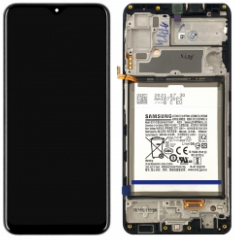 Pantalla completa con marco y batería para Samsung Galaxy A22 4G A225 negra original