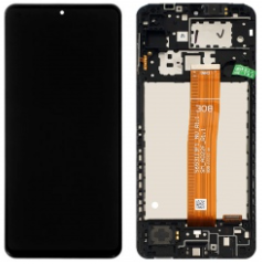 Pantalla completa con marco para Samsung Galaxy A02 A022/A12 A125 negra original reparada Versión BOE