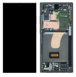 Pantalla completa con marco para Samsung Galaxy S23 Ultra 5G S918 verde original(Assembled)