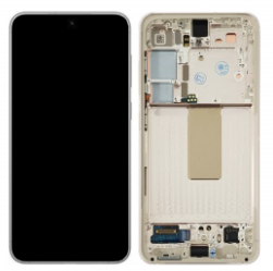 Pantalla completa con marco para Samsung Galaxy S23 S911 cream original