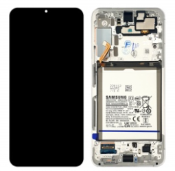 Pantalla completa con marco y batería para Samsung Galaxy S22 Plus 5G S906 blanca original