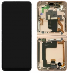 Pantalla completa con marco para Samsung Galaxy Z Flip 4 5G F721B oro rosa original