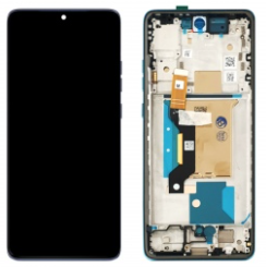 Pantalla completa con marco para Motorola Edge 60 Fusion XT2503-4 azul/verde original