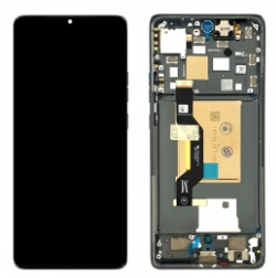 Pantalla completa con marco para Motorola Edge 50 XT2407-1 gris original