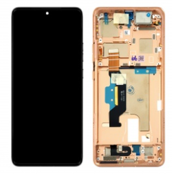 Pantalla completa con marco para Motorola Edge 50 Ultra XT2401 rosa/peach fuzz original