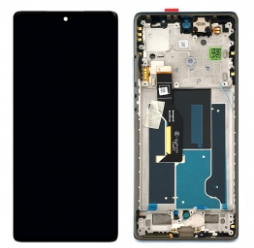 Pantalla completa con marco para Motorola Edge 50 Fsuion XT2429 marshmallow blue/azul claro original