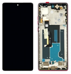 Pantalla completa con marco para Motorola Edge 50 Fusion XT2429 hot pink/rosa original