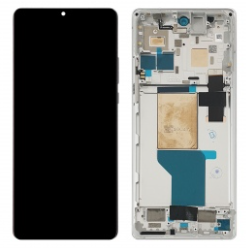 Pantalla completa con marco para Motorola Edge 30 Ultra XT2241 plata original
