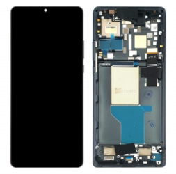 Pantalla completa con marco para Motorola Edge 30 Ultra XT2241 gris/negra original