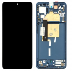 Pantalla completa con marco para Motorola Edge 30 Fusion XT2243 azul original