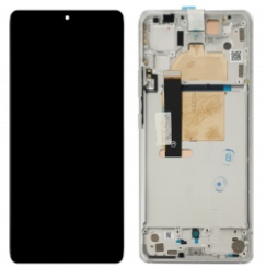 Pantalla completa con marco para Motorola Edge 30 Fusion XT2243 plata original