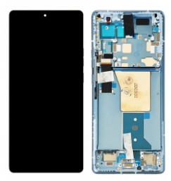 Pantalla completa con marco para Motorola Edge 40 Pro XT2301 azul original